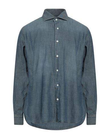 Dandylife By Barba Man Denim Shirt Blue Size 15 Cotton