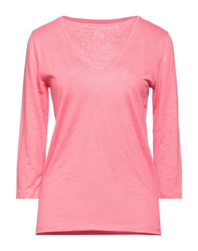 Majestic Filatures Woman T-shirt Coral Size 2 Linen, Elastane In Red