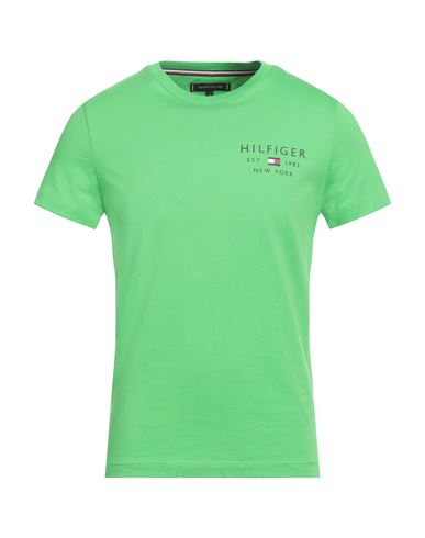Tommy Hilfiger Man T-shirt Light Green Size S Cotton