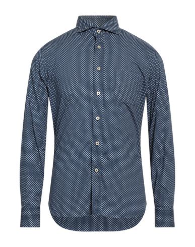 Alessandro Gherardi Man Shirt Navy Blue Size 17 Cotton