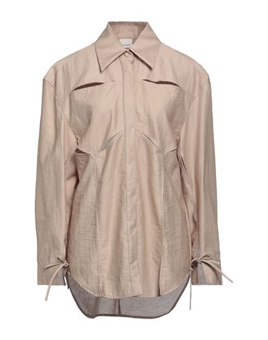 Yuzefi Woman Shirt Beige Size 2 Cotton, Linen, Polyamide