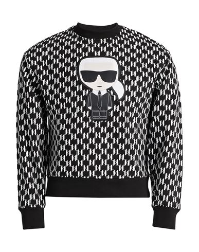 Karl Lagerfeld Man Sweatshirt Black Size Xs Cotton, Polyester In Black