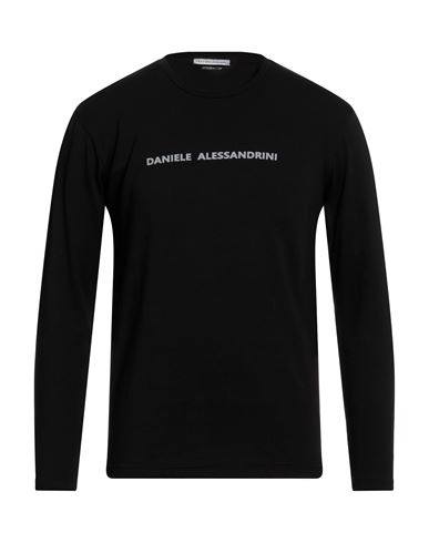 Grey Daniele Alessandrini Man T-shirt Black Size S Cotton, Elastane