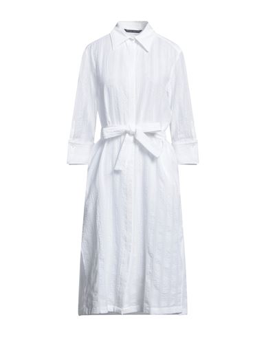 Brian Dales Woman Midi Dress White Size 14 Cotton