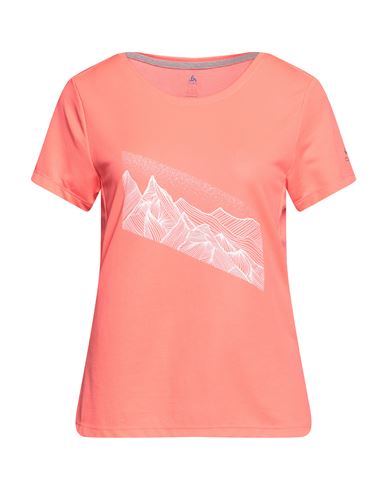 Odlo Woman T-shirt Coral Size Xs Recycled Polyester, Polypropylene In Red