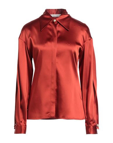 Liviana Conti Woman Shirt Rust Size 8 Acetate, Viscose, Elastane In Red