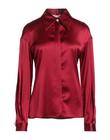 Liviana Conti Woman Shirt Brick Red Size 4 Acetate, Viscose, Elastane