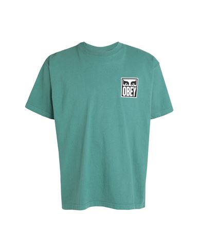 Obey Man T-shirt Green Size S Cotton