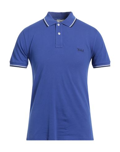 Woolrich Man Polo Shirt Navy Blue Size S Organic Cotton, Elastane