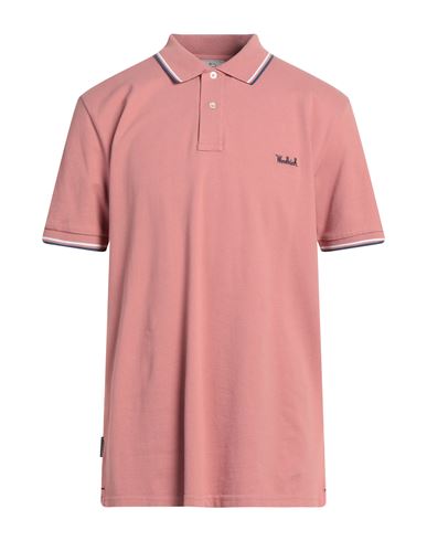 Woolrich Man Polo Shirt Pastel Pink Size M Organic Cotton, Elastane