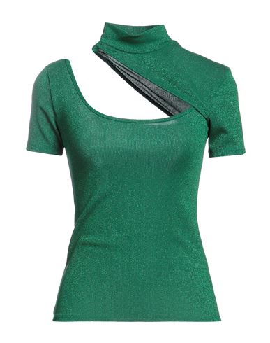 Berna Woman Turtleneck Green Size Onesize Polyacrylic, Cotton, Polyamide, Metallic Fiber, Elastane