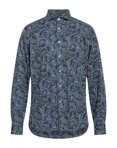 Alessandro Gherardi Man Shirt Slate Blue Size 17 ½ Cotton