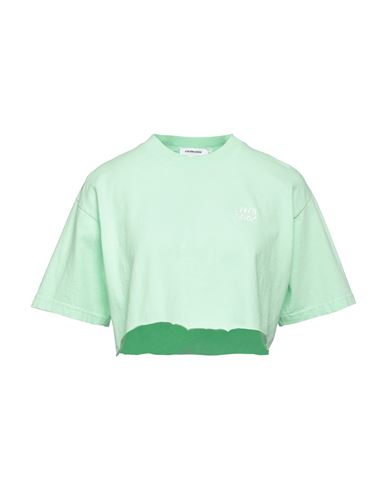 Livincool Woman T-shirt Light Green Size S Cotton
