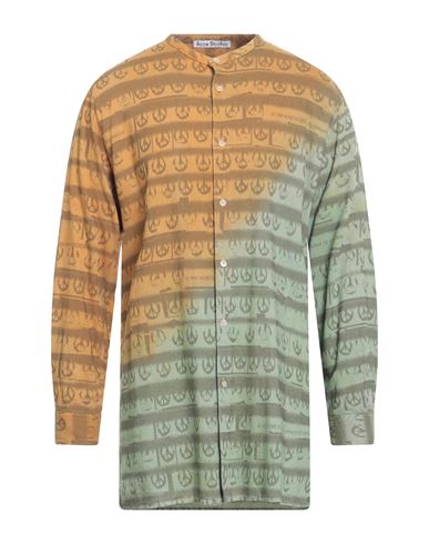 Acne Studios Man Shirt Green Size 38 Cotton, Viscose