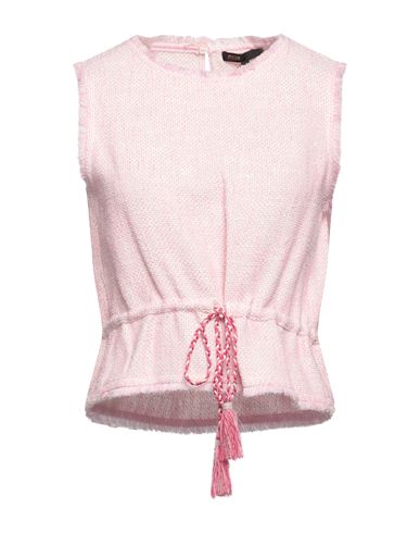 Shop Maje Woman Top Pink Size 3 Polyester, Cotton, Acrylic, Polyamide, Viscose