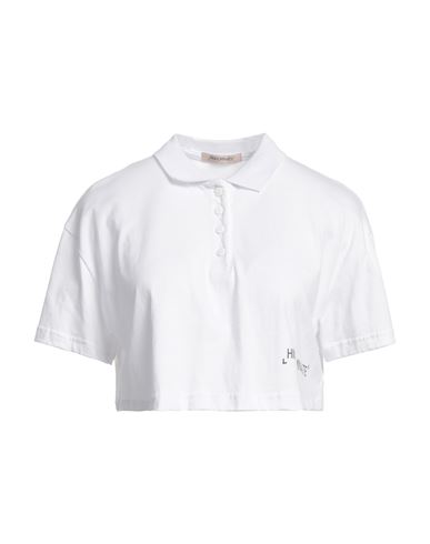 Hinnominate Woman Polo Shirt White Size M Cotton