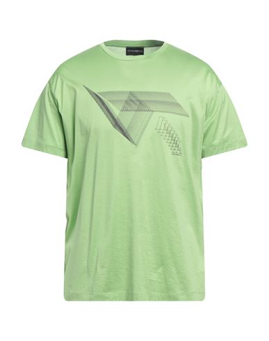 Emporio Armani Man T-shirt Light Green Size Xxs Cotton