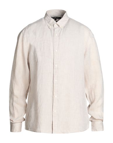 Michael Kors Mens Man Shirt Khaki Size 3xl Linen In Beige