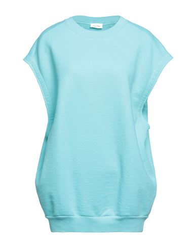 American Vintage Woman Sweatshirt Sky Blue Size Xs/s Cotton, Organic Cotton, Polyester