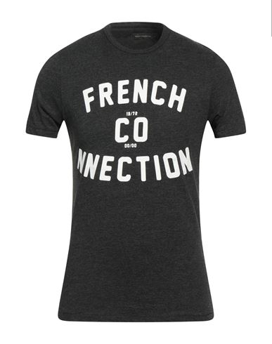 French Connection Man T-shirt Steel Grey Size S Cotton, Polyester