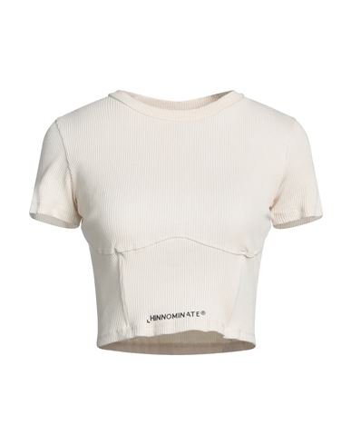 Hinnominate Woman T-shirt Sand Size M Cotton, Elastane In Beige