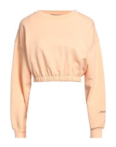 Hinnominate Woman Sweatshirt Apricot Size S Cotton In Orange