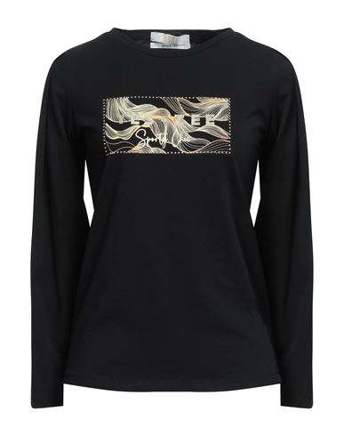 Yes Zee By Essenza Woman T-shirt Black Size S Cotton, Elastane