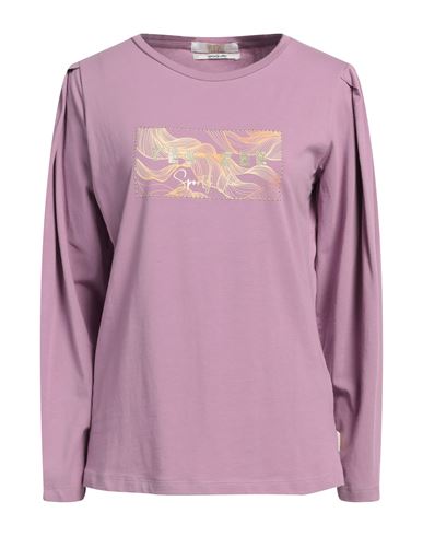 Yes Zee By Essenza Woman T-shirt Lilac Size L Cotton, Elastane In Purple
