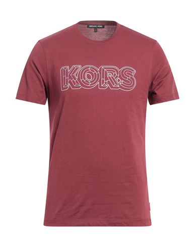 Michael Kors Mens Man T-shirt Burgundy Size Xxl Cotton In Red