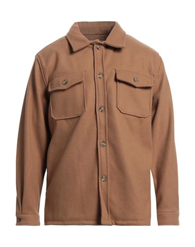 Yes Zee By Essenza Man Shirt Camel Size 3xl Polyester In Beige