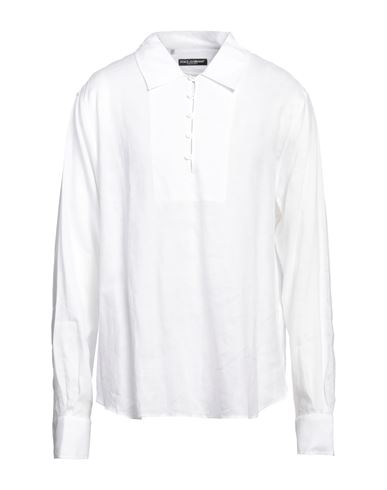Dolce & Gabbana Man Shirt White Size 17 Linen