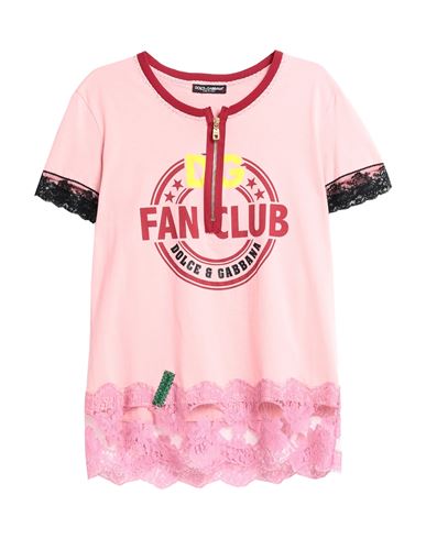 Dolce & Gabbana Woman T-shirt Salmon Pink Size 2 Cotton, Polyamide, Polyester