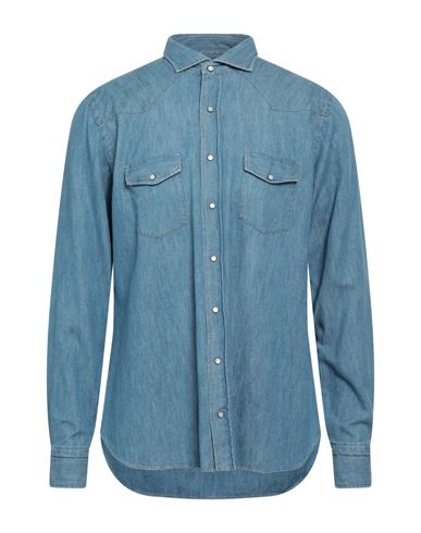 Borriello Napoli Man Denim Shirt Blue Size 15 ½ Cotton
