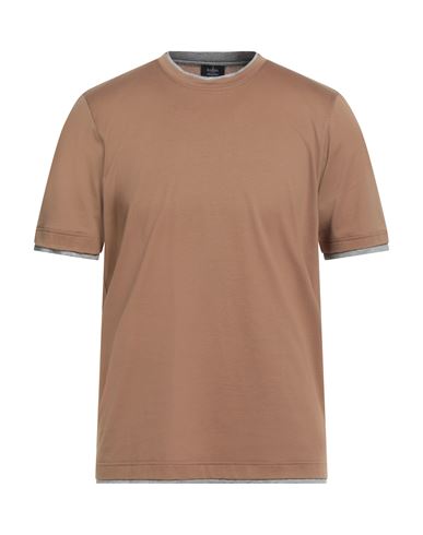 Barba Napoli Man T-shirt Camel Size 44 Cotton In Brown
