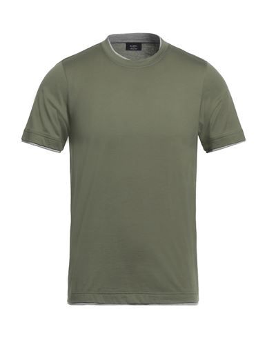 Barba Napoli Man T-shirt Military Green Size 36 Cotton