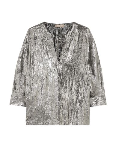Michael Kors Collection Woman Top Silver Size Xs Silk, Polyamide