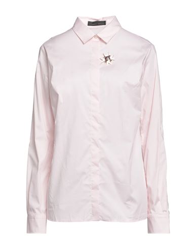 Frankie Morello Woman Shirt Light Pink Size L Cotton, Elastane