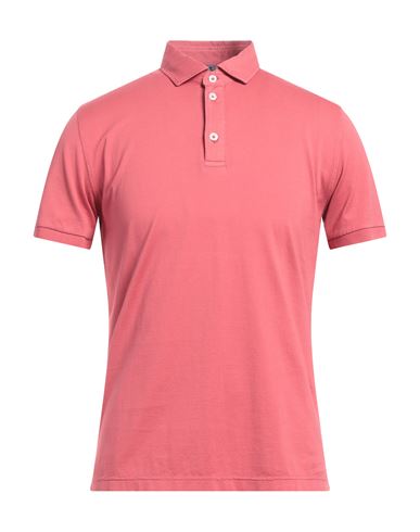 Ocean Star Man Polo Shirt Coral Size 38 Cotton In Red
