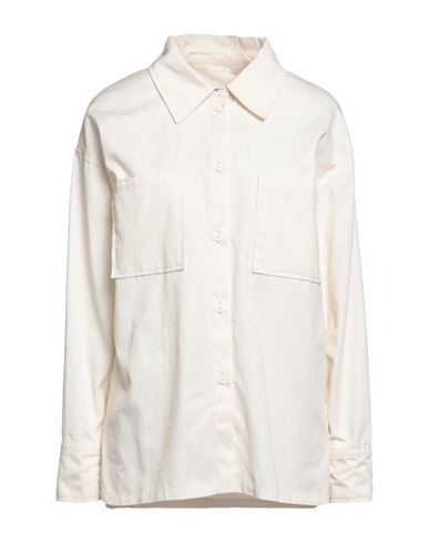 Novemb3r Woman Shirt Ivory Size M Polyester, Cotton In White
