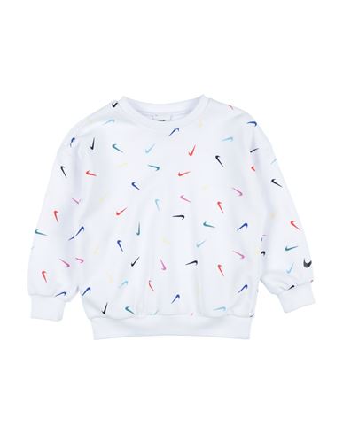 Nike Babies'  Snack Pack Bf Crew Toddler Girl Sweatshirt White Size 6 Cotton, Polyester