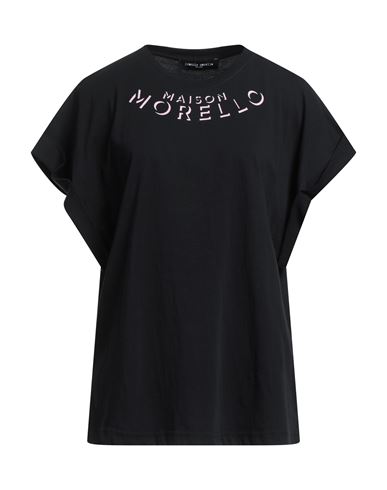 Frankie Morello Woman T-shirt Black Size L Cotton