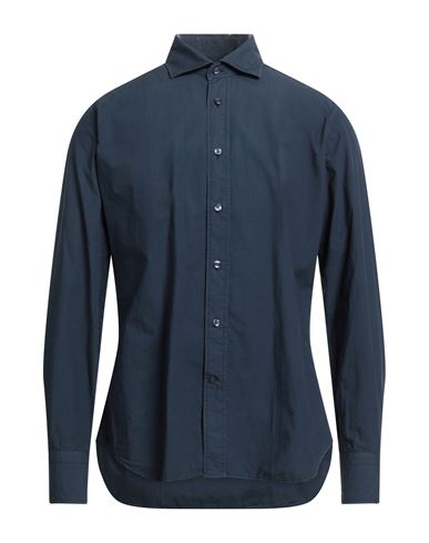 Tintoria Mattei 954 Man Shirt Navy Blue Size 15 ¾ Cotton
