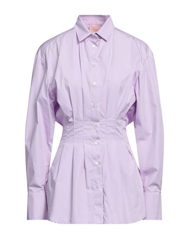 La Semaine Paris Woman Shirt Lilac Size 10 Cotton In Purple