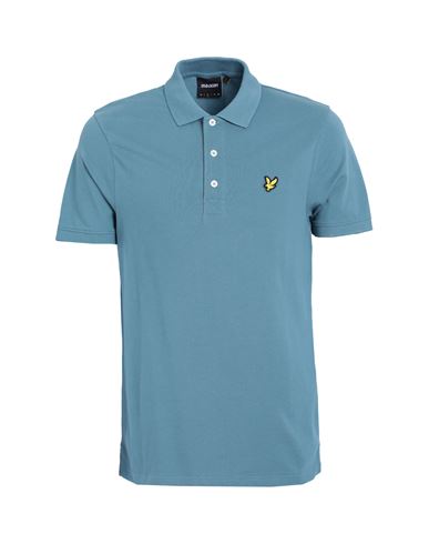 Lyle & Scott Man Polo Shirt Pastel Blue Size S Cotton, Elastane