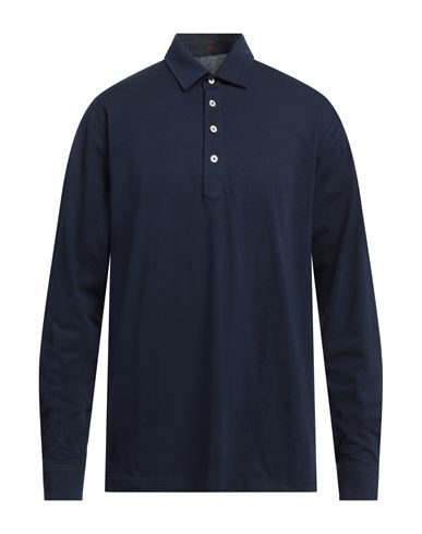 Mp Massimo Piombo Man Polo Shirt Midnight Blue Size L Cotton