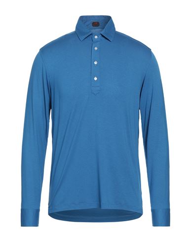 Mp Massimo Piombo Man Polo Shirt Blue Size L Cotton