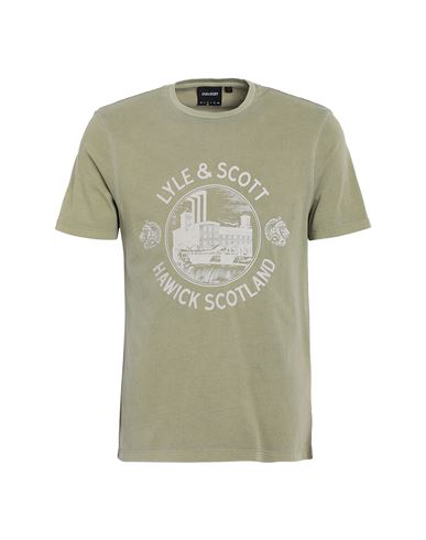 Lyle & Scott Man T-shirt Sage Green Size Xs Cotton