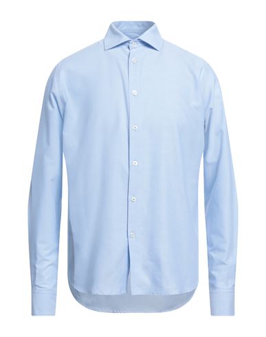 Baldinini Man Shirt Light Blue Size 17 Cotton