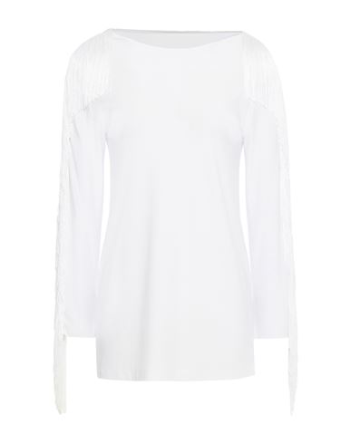 Norma Kamali Woman T-shirt White Size M Polyester, Elastane, Rayon