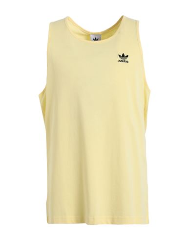 Adidas Originals Trefoil Essentials Tank Top Man T-shirt Light Yellow Size  S Cotton In Almost Yellow | ModeSens